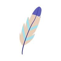 blue feather exotic bird cartoon illustration vector