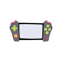 joystick portable gaming device cartoon illustration vector