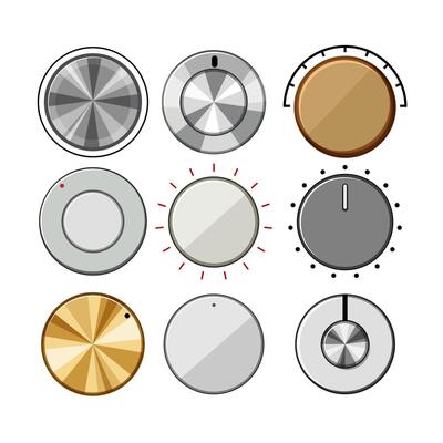 dial knob set cartoon illustration