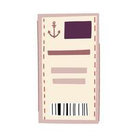 pass cruise ship ticket cartoon illustration vector