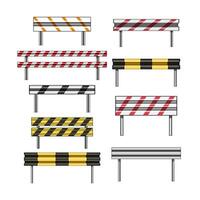 guard rails set cartoon illustration vector