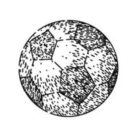 leather soccer ball sketch hand drawn vector