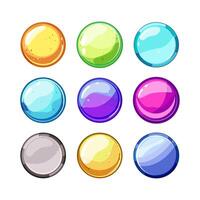 round game button set cartoon illustration vector