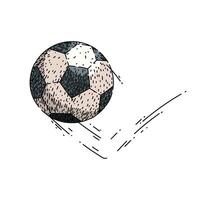 black soccer ball sketch hand drawn vector