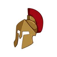 warrior spartan helmet cartoon illustration vector