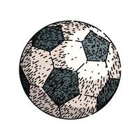 leather soccer ball sketch hand drawn vector