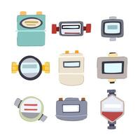 water gas meter set cartoon illustration vector