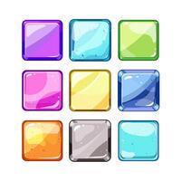 square game button set cartoon illustration vector