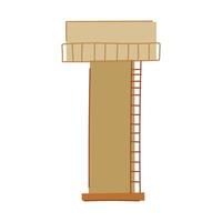 ladder water tower cartoon illustration vector