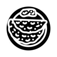 roti bread indian cuisine glyph icon illustration vector