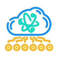 cloud computin quantum technology color icon illustration vector