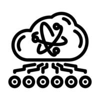 cloud computin quantum technology line icon illustration vector