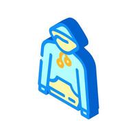 hoodie streetwear cloth fashion isometric icon illustration vector