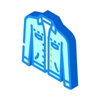 denim jacket streetwear cloth fashion isometric icon illustration vector