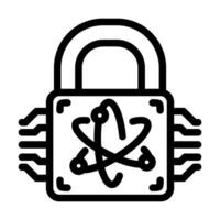 cryptography quantum technology line icon illustration vector