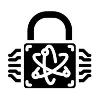 cryptography quantum technology glyph icon illustration vector