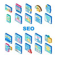 seo website digital business icons set vector