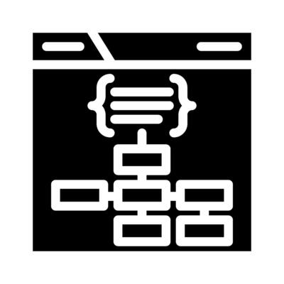 structured data markup seo glyph icon illustration