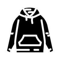 oversized hoodie streetwear cloth fashion glyph icon illustration vector