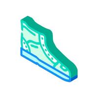 high top sneakers streetwear cloth fashion isometric icon illustration vector