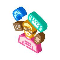 gadget geek tech enthusiast isometric icon illustration vector