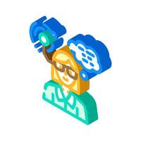 geek chic tech enthusiast isometric icon illustration vector