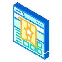 social bookmarking seo isometric icon illustration vector