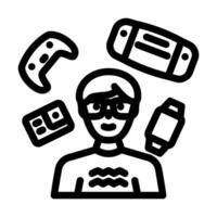 gadget geek tech enthusiast line icon illustration vector