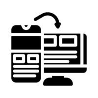 mobile first design seo glyph icon illustration vector