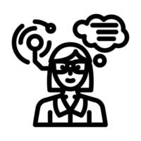 geek chic tech enthusiast line icon illustration vector