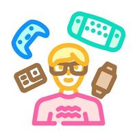 gadget geek tech enthusiast color icon illustration vector