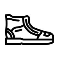 alto parte superior zapatillas ropa de calle paño Moda línea icono ilustración vector