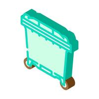 green bin waste sorting isometric icon illustration vector