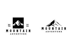 montaña logo gráfico diseño ilustración retro Clásico circulo Insignia emblema símbolo y icono vector