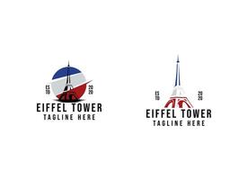 Eiffel tower in paris logo design. Paris and eiffel tower logo vector