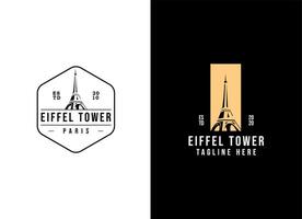 eiffel torre en París logo diseño. París y eiffel torre logo vector