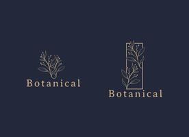 plantilla de logotipo botánico femenino dibujado a mano vector