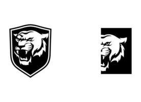 A bengal tiger face head with fangs and kung fu chinese lettering for Kungfu Club Martial Clan logo design vector