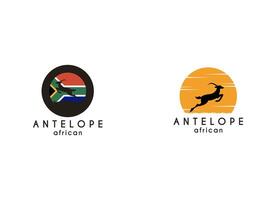 Running Jumping Leaping Ibex Antelope silhouette for adventure outdoor zoo safari travel trip or wildlife conservation logo design vector