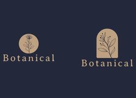 Hand Drawn Feminime Botanical Logo Template vector