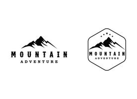 montaña logo gráfico diseño ilustración retro Clásico circulo Insignia emblema símbolo y icono vector