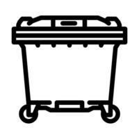 green bin waste sorting line icon illustration vector