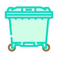 green bin waste sorting color icon illustration vector