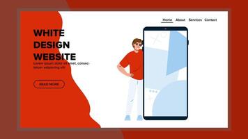 elegant white design website vector