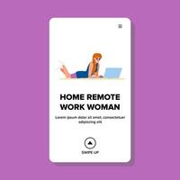 efficiency home remote work woman vector