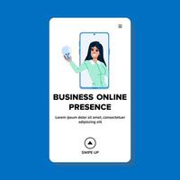 marca negocio en línea presencia vector