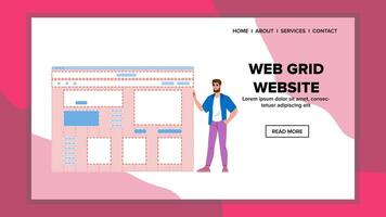 columns web grid website vector