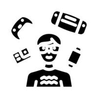 gadget geek tech enthusiast glyph icon illustration vector