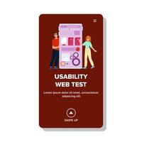 navigation usability web test vector