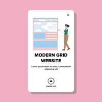 interactive modern grid website vector